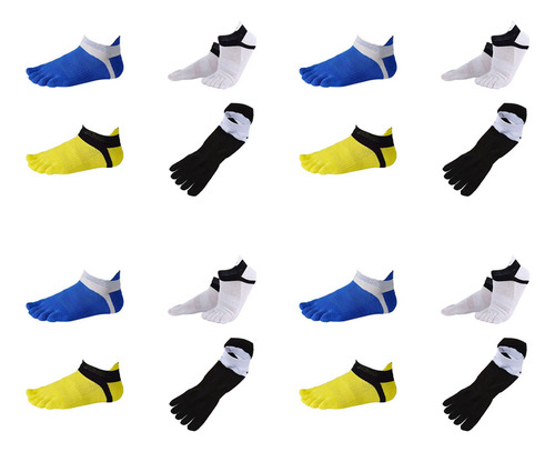 16 Pares De Calcetines Deportivos De Algodón Con Puntera Que