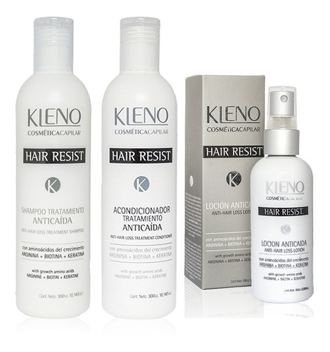 Shampoo + Acondicionador + Locion Kleno Hair Resist 