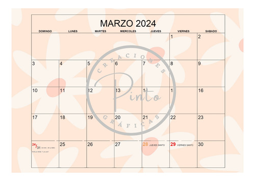 Calendario 2024 A3 Anillado