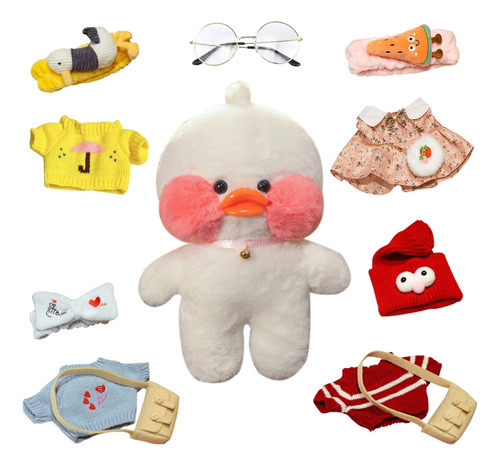 Anriy Lindo Peluche Lalafanfan De Pato Con 12 Accesorios,