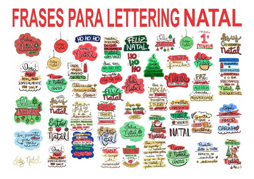 Kit Arquivos Digitais Lettering Natal Mais De 100 Frases Png