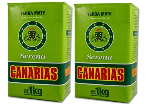 Canarias Serena Yerba Té Verde Mate 1kg, 2 Packs