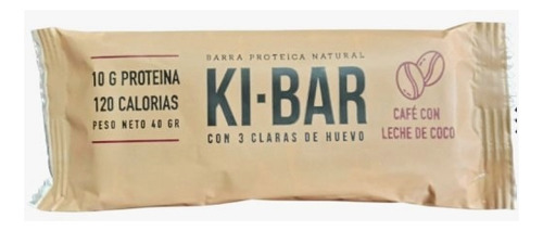 Pack X6 Ki-bar Barrita Proteicas Café Con Leche De Coco 40g