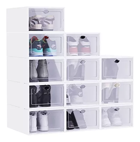 3X Cajas de Zapatos, Organizador de Zapatos Apilables, Cajas de