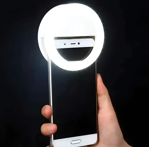 Mini Aro Led Genérico Luz De Selfie Flash Para Celulares Rosa Chicle