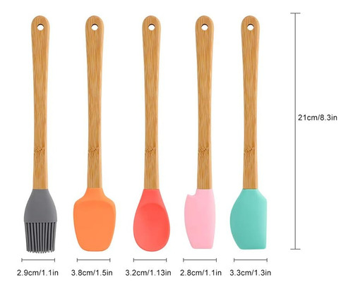 Mini Espátula De Silicona Set Jar Cuchara Espátula Utensilio
