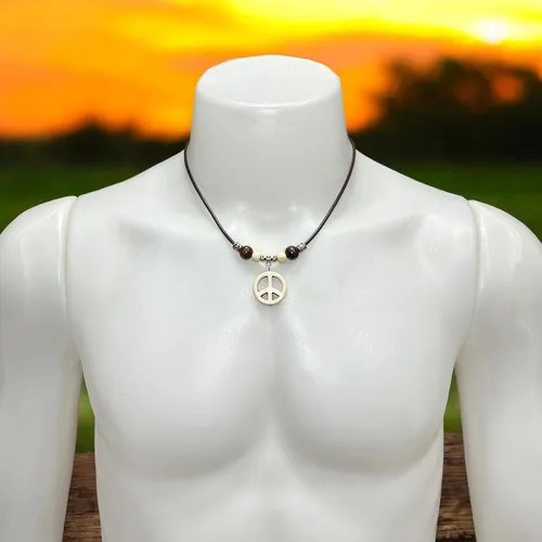 Collar Con Símbolo De Signo De La Paz, Collar Con Símbolo De