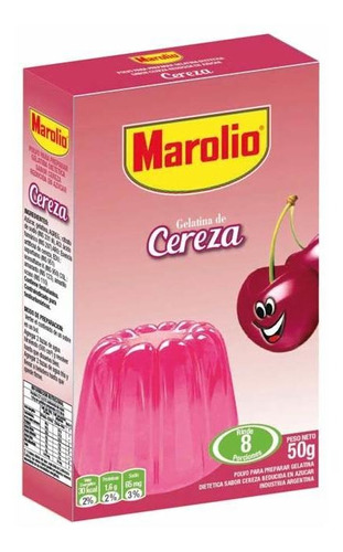 Pack X 6 Unid. Gelatina  Cereza 50 Gr Marolio Gelatinas