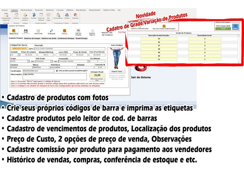 Imagem 4 de 10 de Sistema Vendas, Controle De Estoque, Caixa, Pdv, Clientes, Vendas A Prazo E Carnê, Smb Store, Completo, Promoção!