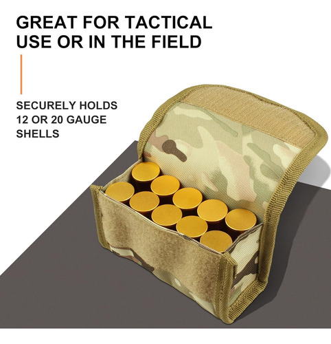 10 Round Shotgun Shotshell Reload Holder Molle Pouch For 12