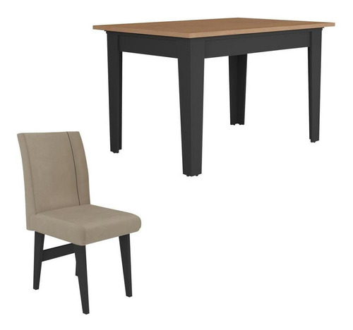 Mesa Jantar C/ 4 Cadeiras Tokio Multimóveis Ex1004 Pt/md/mc