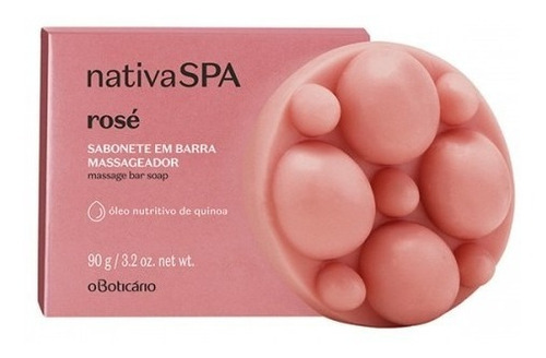 Imagem 2 de 3 de Sabonete Em Barra Massageador Nativaspa Rosé Oboticario