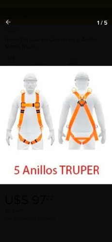 Arnés De Cuerpo Completo De 5 Anillos Truper 