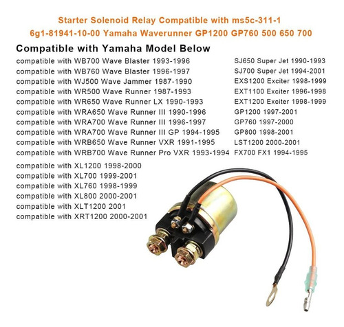 Rele Solenoide Arranque Para Yamaha Waverunner