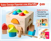 Comprar Cubo De Encaje De Figuras Geometricas Y Martillo Didactico