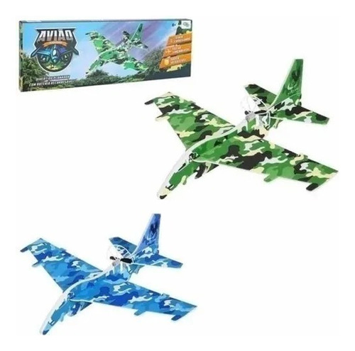 Mini Avião Planador Militar Brinquedo Infantil A Bateria