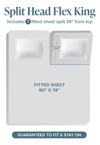 Juego De Sábanas Bare Home Split Head Flex -crema
