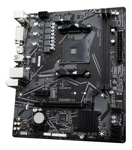 Placa Gigabyte A520m H Am4 Ddr4 2 Ranuras 64gb Sata 6gb Usb