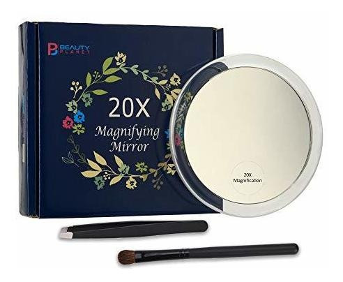 Espejo De Aumento 20x Con 3 Ventosas, Se Usa Para Aplicar Ma