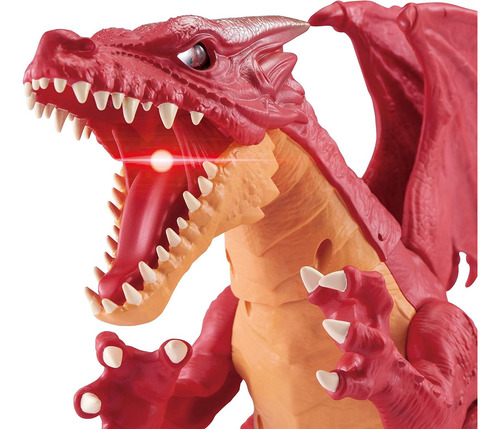 Dragón Robotico Robo Alive Respiracion De Fuego Zuru Color Rojo