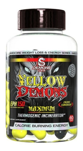 Termogenico Yellow Demons Eph 150 60 Caps - Demons Lab Sabor Sem Sabor