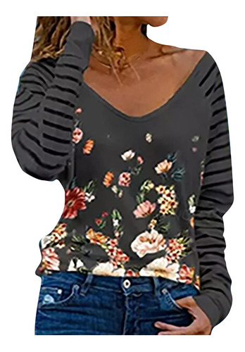 Camiseta Holgada Casual Happyyee Para Mujer Camisa Manga V