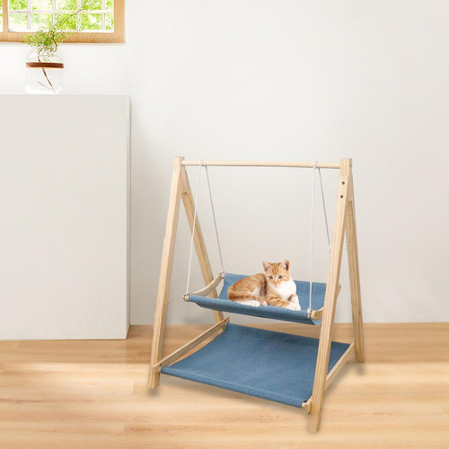 Hamaca Para Mascotas, Cama Elevada Para Azul De Doble Capa