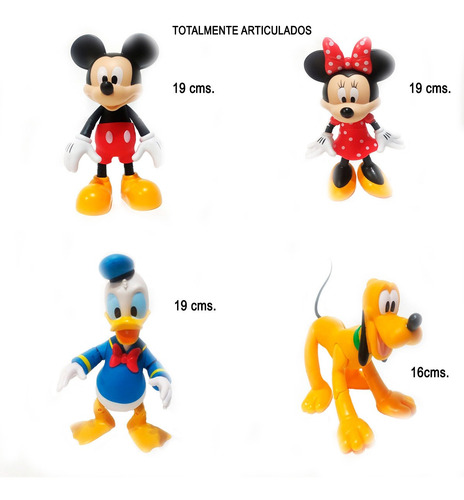 Imagen 3 de 6 de Set X 4 Pzs Mickey Mouse Y Sus Amigos Juguete Articulados Lb