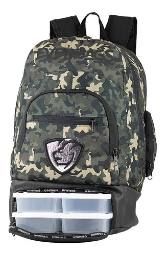 Mochila Térmica Fitness Lancheira Marmita Frasqueira Dieta Academia Top Everbags Camuflada Verde