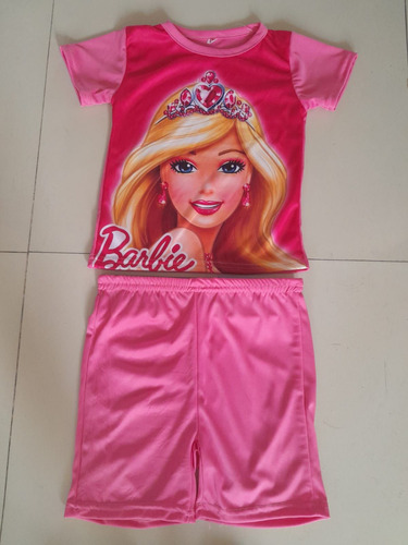 Conjunto De Short Y Playera Para Niña De Barbie