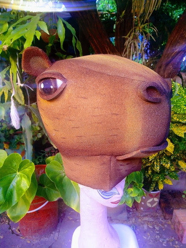 Gorro De Carpincho/capibara En Goma Espuma Para Disfraz Marrón Claro