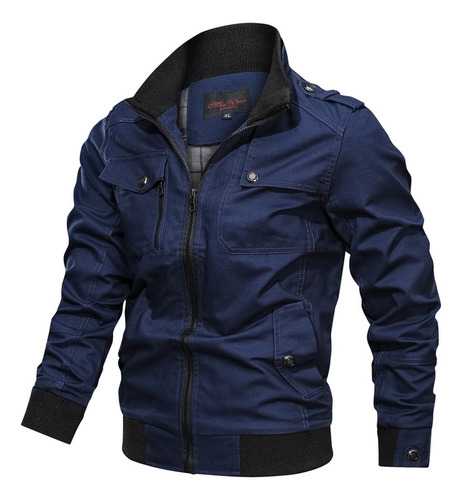 Hombre Casual Chamarra Militar Bomber Varsity Rompevientos