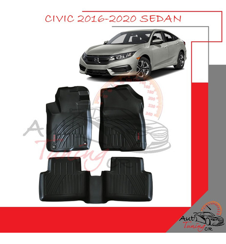 Alfombras Tipo Bandeja Honda Civic 2016-2020 Sedan