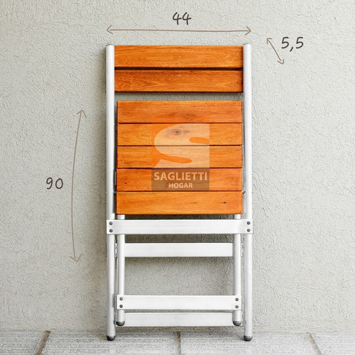 Imagen 5 de 9 de Silla Plegable Aluminio Madera Balcon Jardin Camping Playa
