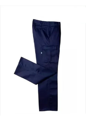 Pantalón Cargo Azul Oscuro Con Bolsillo Porta Celular Ombu