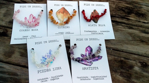 Imagen 8 de 9 de Pulseras Piedra Natural Agata Cuarzo Amatista Citrino Lunar