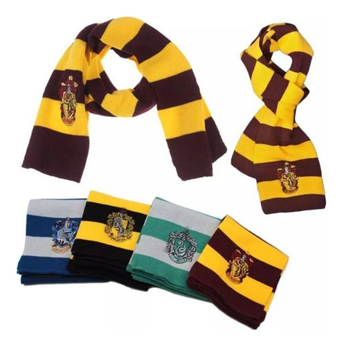 Bufandas Harry Potter Gryffindor Slytherin Hogwarts Bordado Color Griffindor