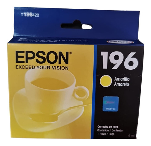 Cartucho Epson T196 Amarill Orig. T196420 Vencido 2018/21