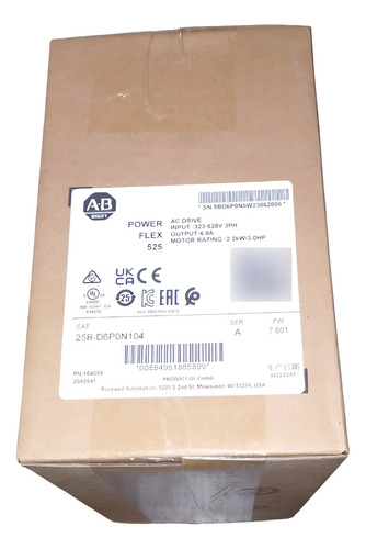 525 25b-d6p0n104 Allen Bradley Variador Powerflex 3hp