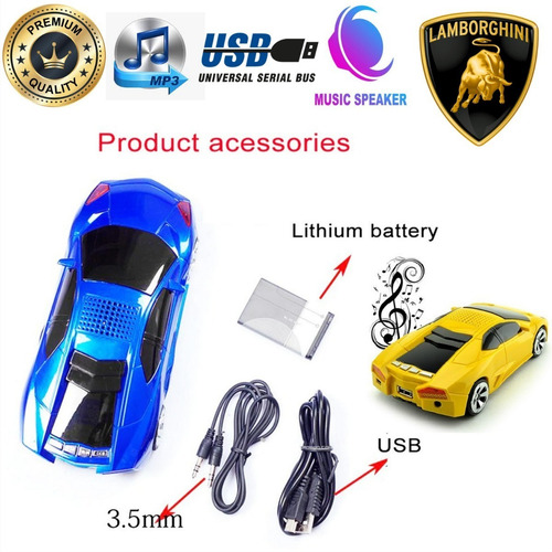 Imagen 5 de 6 de Corneta Mp3 Reproductor Usb Fm Pc Dvd Sd Lamborghini W9