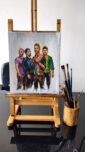 Coldplay Pintura Artística ( 30 X 25 Cm)