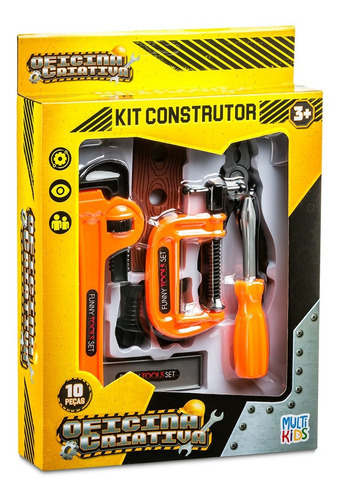 Oficina Criativa Kit Construtor 10 Peças Multikids - Br1828