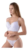Comprar Conjunto Bustier Con Tanga Less De Puntilla Tiento 762 