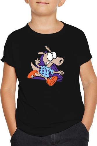 Polera Negra Niño O Niña - Rocko's Modern Life Vida Moderna