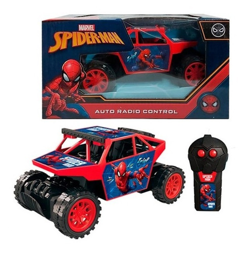 Auto Jeep Spiderman Radio Control Superhéroes Color Rojo Personaje POWER SPEED