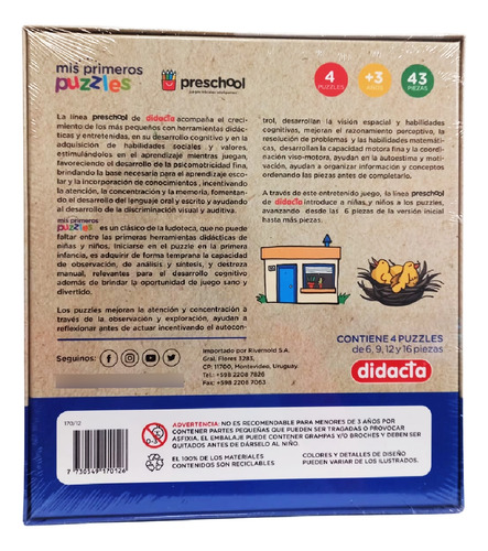 Mis Primeros 4 Puzzles Didacta 43pcs Para Niños Desarrollo