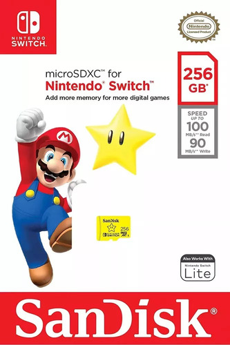 . Memoria Micro Sd Xc 4k 256 Gb Sandisk Nintendo Switch Lite