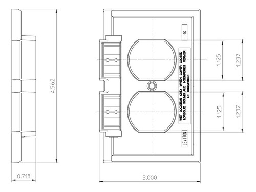 4976-w Leviton Placa Duplex 2 Tapas Intemperie Blanca Color Blanco Corriente Nominal 0 A Voltaje Nominal 0v