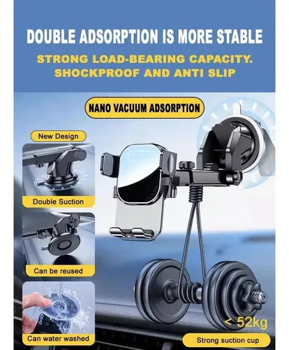 Soporte Celular P/ Auto Con Sopapa Brazo Extensible 360°