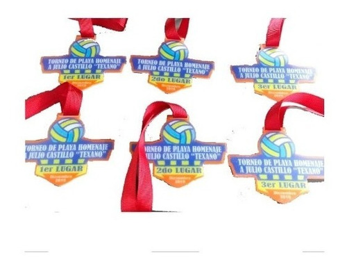 Imagen 3 de 5 de Paquete De 3 Medallas De Acrílico Con Grabado
